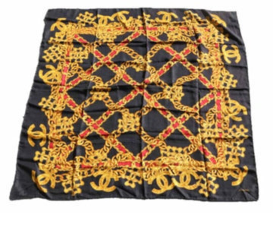 Vintage Chanel Scarf ヴィンテージ シャネルスカーフカメリア CHANEL - □美品□ シャネル スカーフ カメリア ココマーク