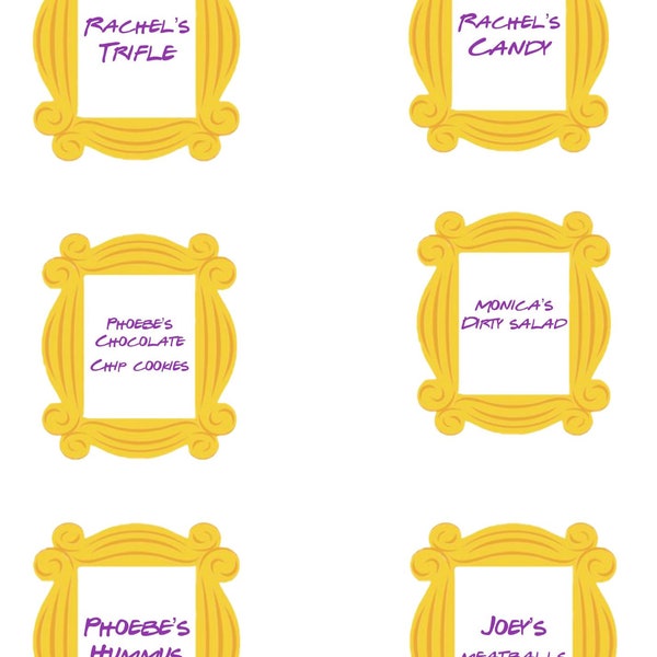 FRIENDS themed party food signs - Set of 14