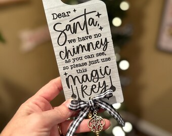 Christmas Magic Key Door Hanger Ornament: Santa No Chimney Gift