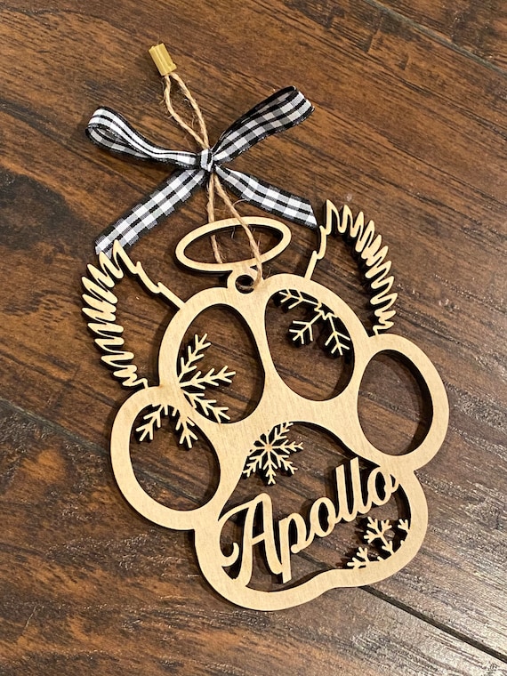 Pet Christmas ornament, beloved pet, pet memorial ornament, Christmas ornament for dog, dog memorial Christmas ornament, large (5”)ornament