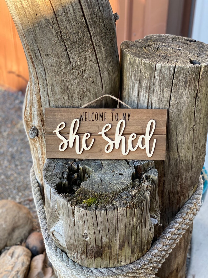 She Shed Wood Sign: 3D Lettering, Craft Room Decor - Etsy New Zealand