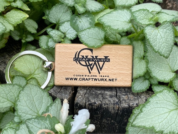 Keychain, business logo keychain, custom keychain, wooden keychain, engraved keychain, QRCODE keychain