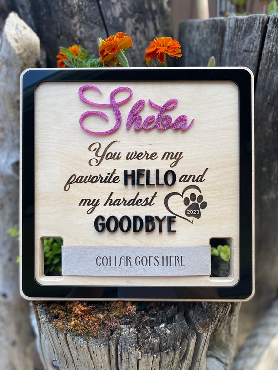 Pet memorial plaque