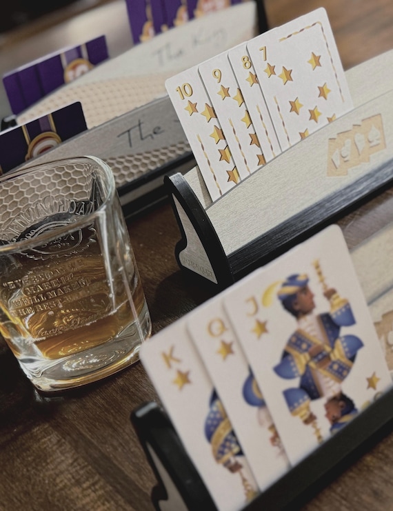 Wooden Playing Card Holder | Personalized Game Night Accessory for Poker, Rummy, 5 Crowns, etc. / Gift for the avid card player!