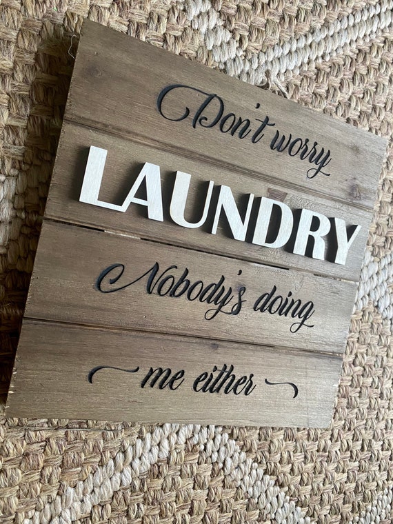Wood sign-Laundry