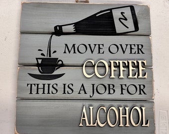 Coffee or bar sign, wooden decoration