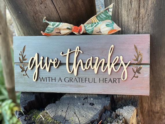 Give Thanks wooden cedar plank sign, farmhouse decorations, holiday decor, thanksgiving decorations, gift ideas