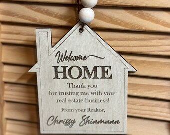 Personalized Realtor Housewarming Door Hanger Gift