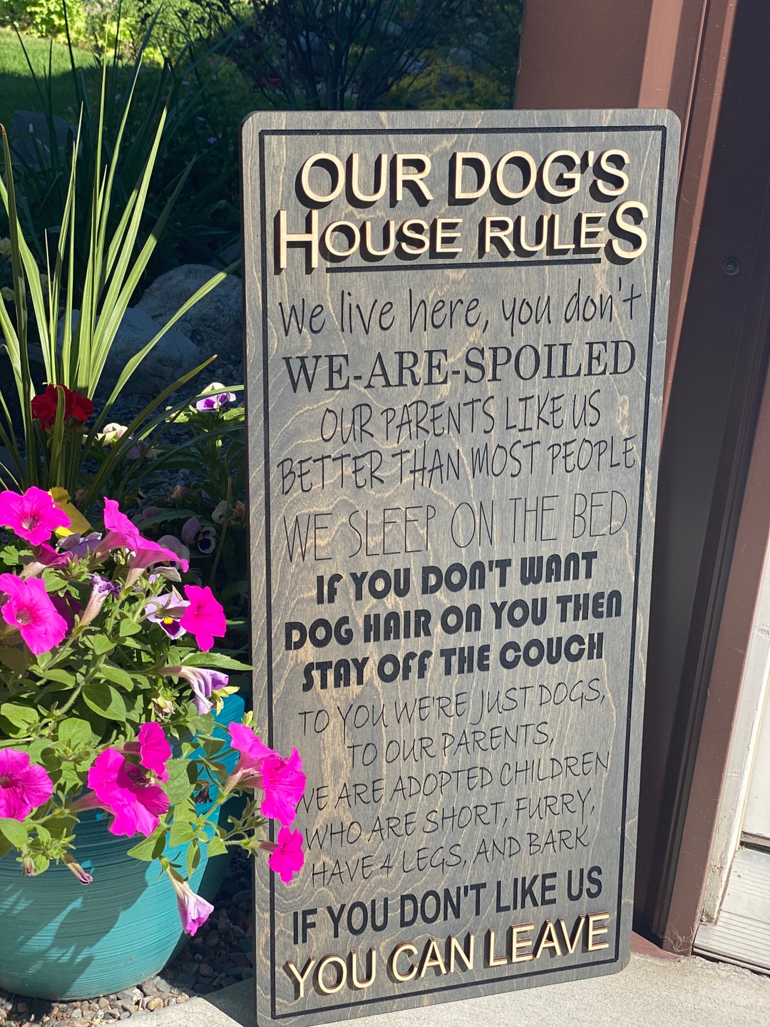 Our Dog's House Rules Sign , Sign, Wooden Sign, Dog, Engrave, Home