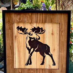 Moose wooden art piece! Moose wall decor, wall art, customizable wood art, bull moose, home decor