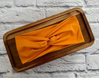 Mineral Yellow Double Brushed Polyster Adult Super Stretchy Headbands