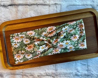Flowers with Green Background Stretchy Adult Headband