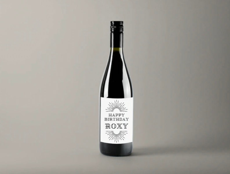 Wine Label /'Happy Birthday/' Custom