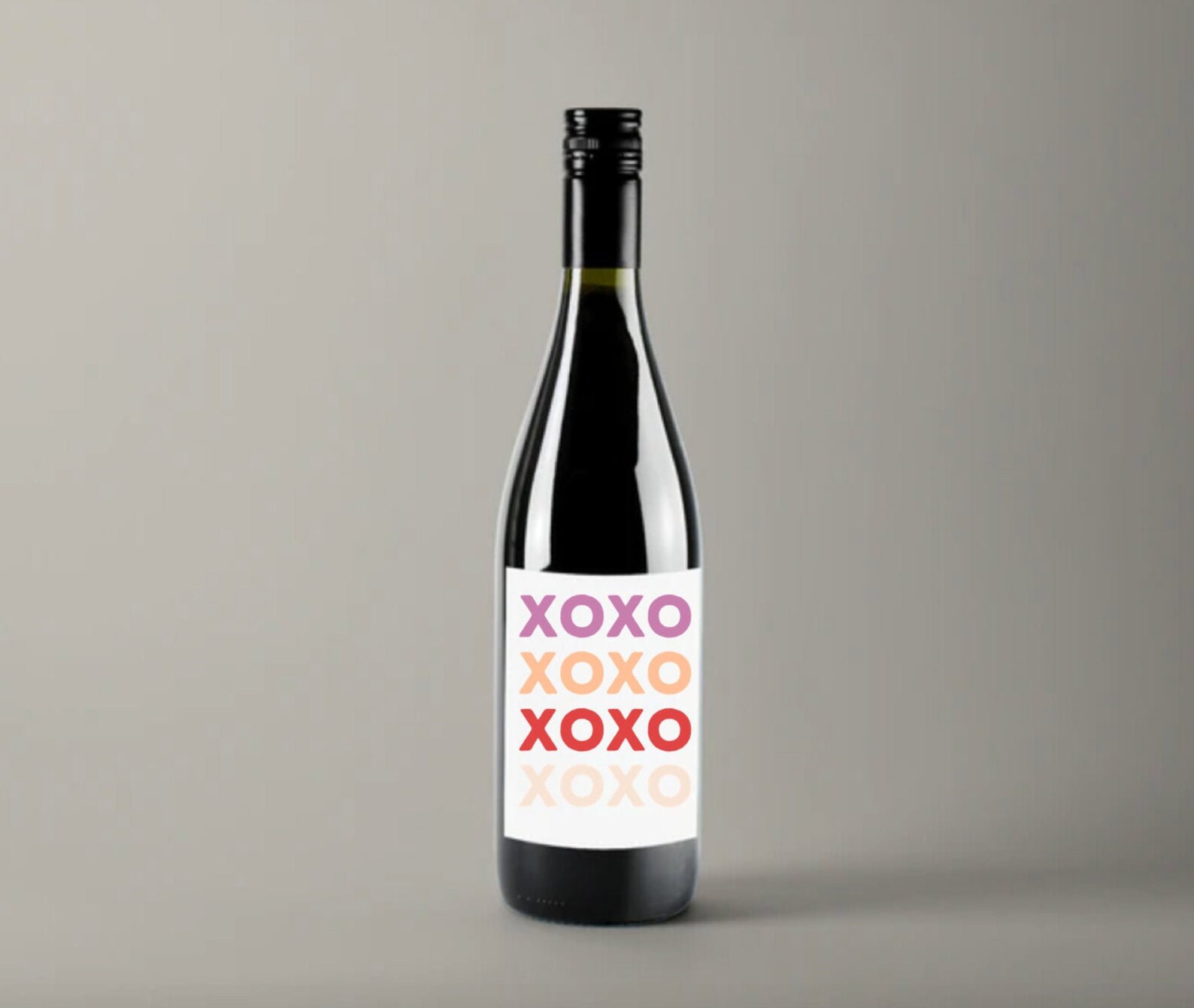 Valentine's Day Wine Label xoxo Happy Valentine's | Etsy