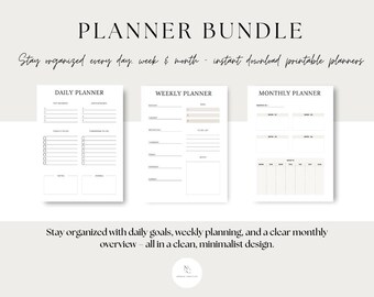 Planner bundle - stay organized and inspired in your daily life (PDF digital download)