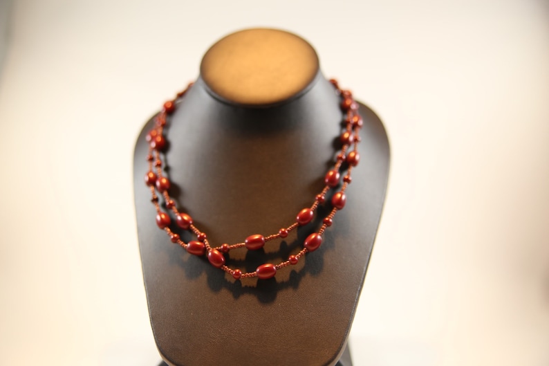 Vintage red beaded Necklace