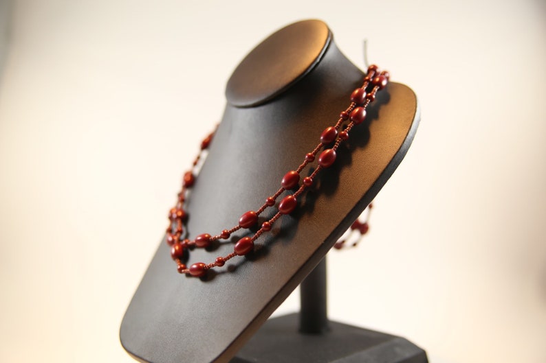 Vintage red beaded Necklace