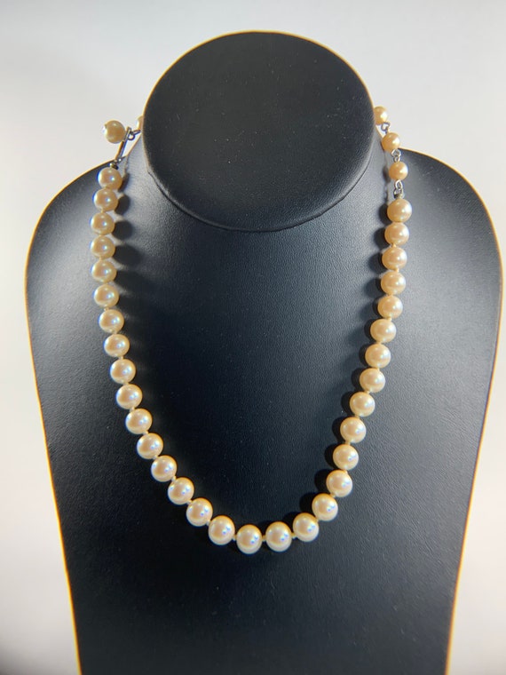 Vintage pearl beaded necklace. Pearl necklace. Pe… - image 4