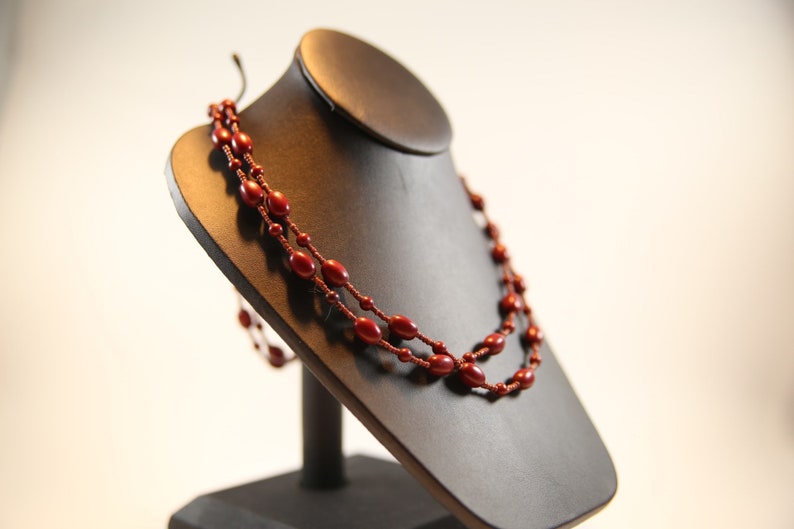 Vintage red beaded Necklace