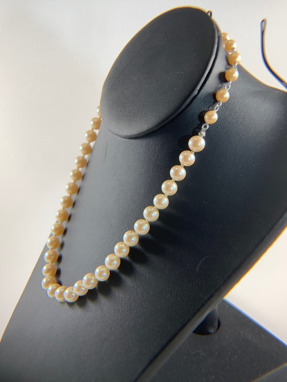 Vintage pearl beaded necklace. Pearl necklace. Pe… - image 1