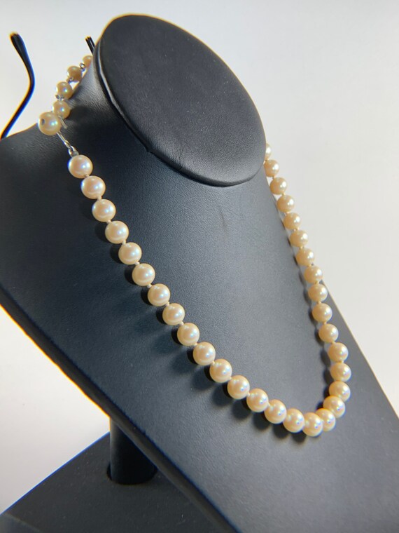 Vintage pearl beaded necklace. Pearl necklace. Pe… - image 3