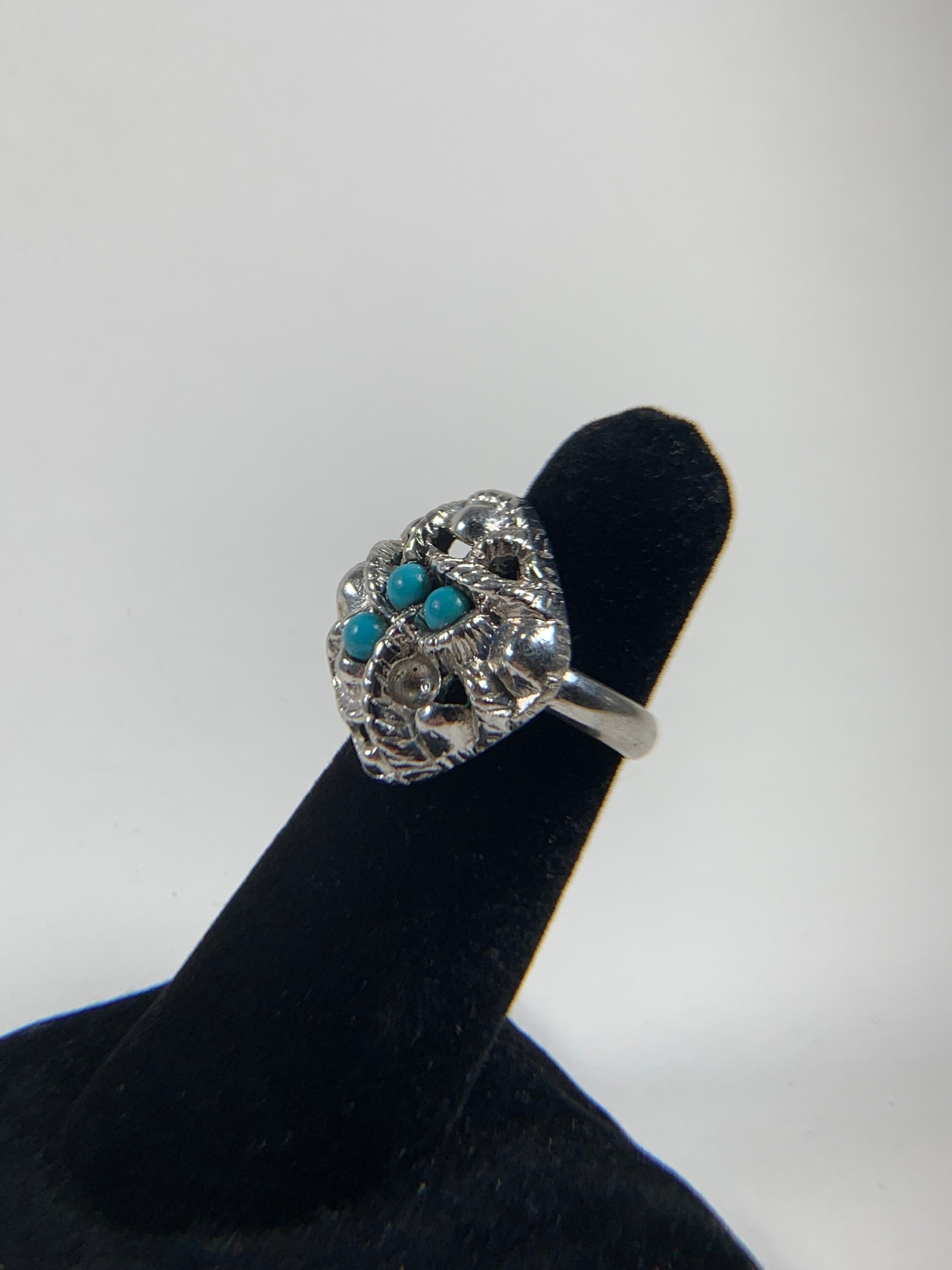 Vintage Avon Silver and Turquoise Ring. Size 7 1/2 - Etsy