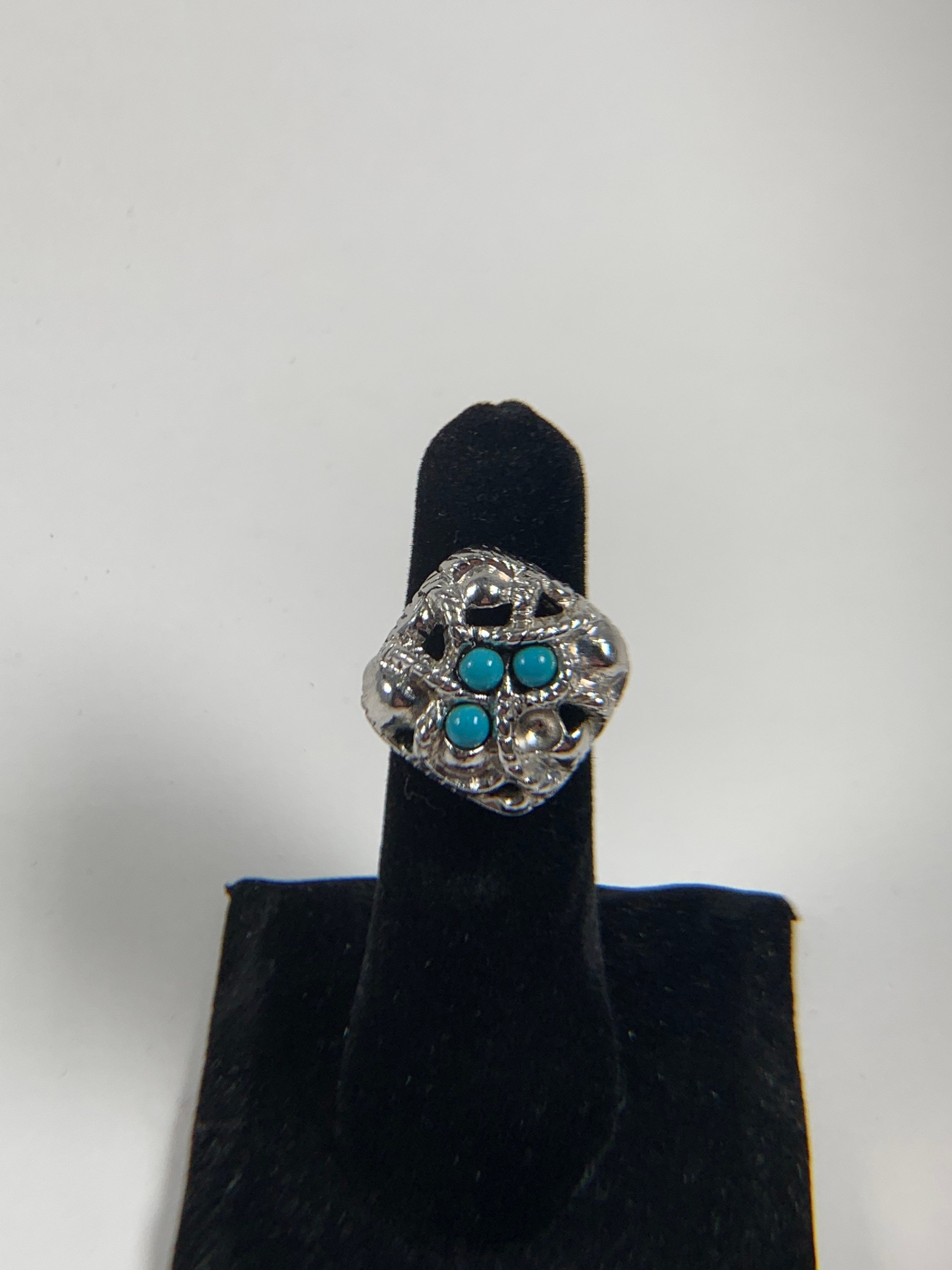 Vintage Avon Silver and Turquoise Ring. Size 7 1/2 - Etsy
