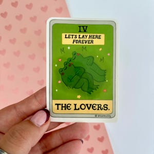 Carta del Tarot La Rana de los Enamorados / Amantes de género neutro, ranas lindas, idea de regalo