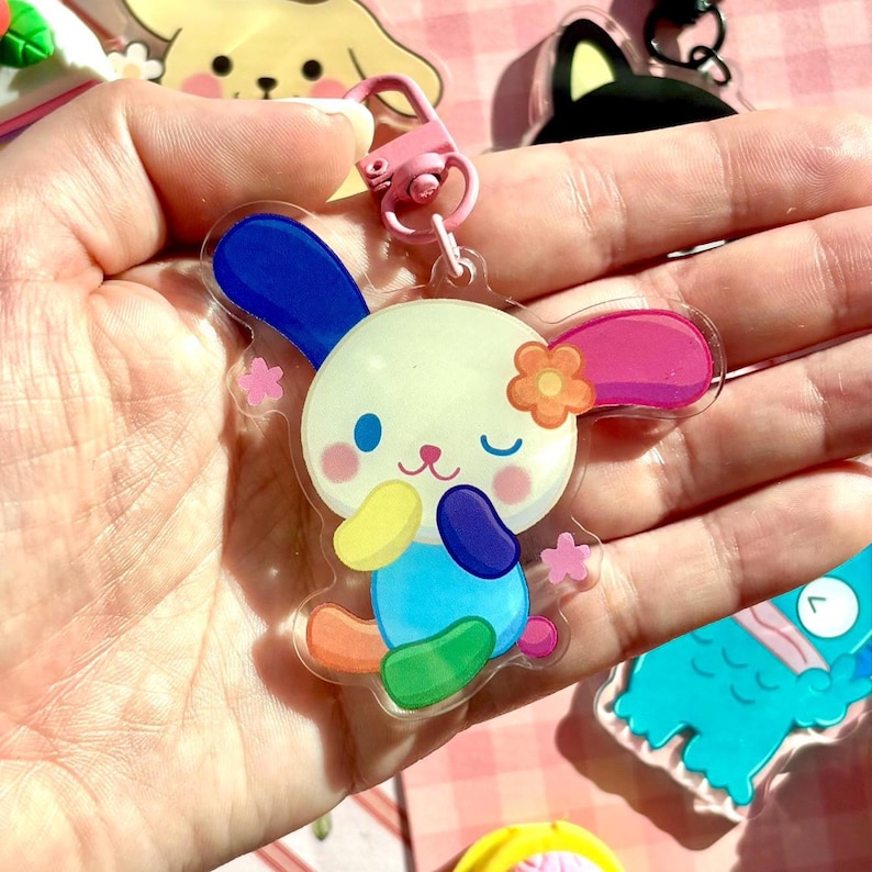 Sanri Acrylic Phone Charm | Kawaii Keychain with Clasp usahan bunny