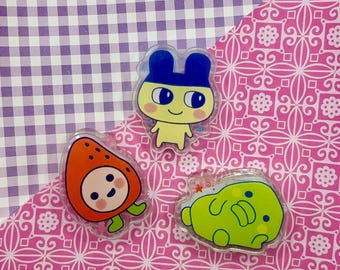 Kawaii Tama-acrylclips - Decoratief, dubbelzijdig, helder, bindmiddel, chip