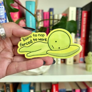 Funny Green Guy Sticker: Waterproof Vinyl Decal
