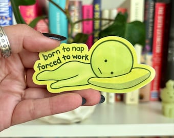 Calcomanía de vinilo impermeable de un chico verde divertido