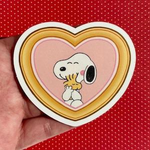 Snoop & Yellow Friend Heart Sticker: Waterproof Vinyl Decal