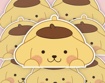 Pegatina para coche con pompón: Calcomanía kawaii resistente a la intemperie para portátil