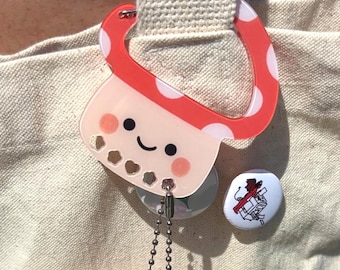 Cute Acrylic Carabiner Keychain | Cute Bag Clip for Kids & Adults | Customizable Key Holder for Everyday Use | Trinket Keychain
