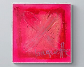 baguette - painting on canvas cardboard 30x30 abstract picture, signed unique piece, acrylic paint with or without frame