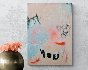 You, canvas - abstract art, art, original painting, painting, 50 x 70 cm, minimalist, picture, wall decoration