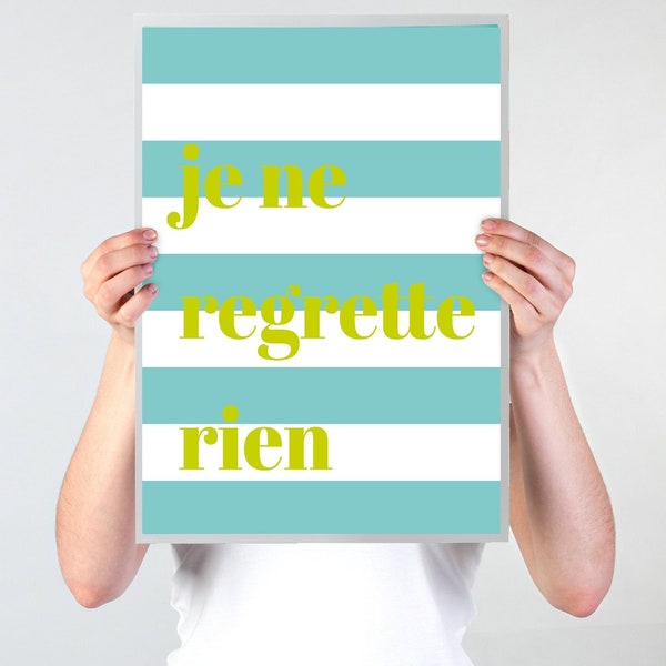 Recycling Print A3 - Limitierte Edition - Poster - Druck - Je ne regrette rien - Serie 02 von LouSissyArt, minimalistisch