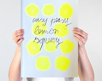 Riso Print A3 - Edition - Poster - Print - Easy peasy lemon squeezy - neon - Risoprint - environmentally friendly