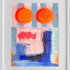 Original painting on paper 40 x 29.7 cm, abstract picture, signed unique piece, painting, acrylic paint on paper, with or without frame image 7