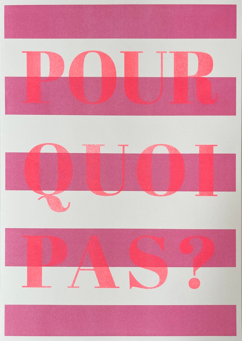 Riso Print A3 - Limited Edition - Poster - Print - POURQUOI PAS? - Why ...