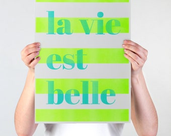 Riso Print A3 - Limited Edition - Poster - Print - la vie est belle - Edition 02 by LouSissyArt, minimalist