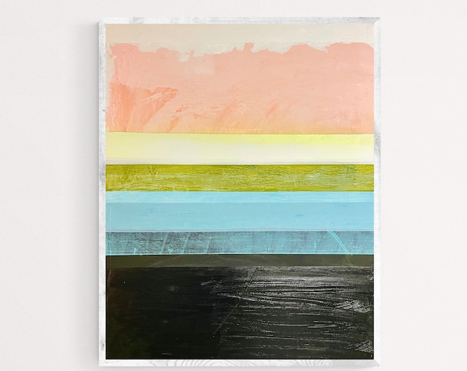 Featured listing image: Boho Stripes- large painting, 80 x 100 cm, acrylic painting, retro, original painting, hand painted picture, acrylic painting, modern art wall decoration