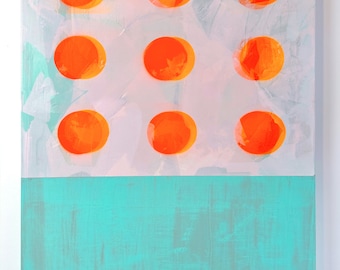 XL painting: neon dots, 80 x 100 x 4 cm, abstract art, acrylic painting, large format, original painting, neon