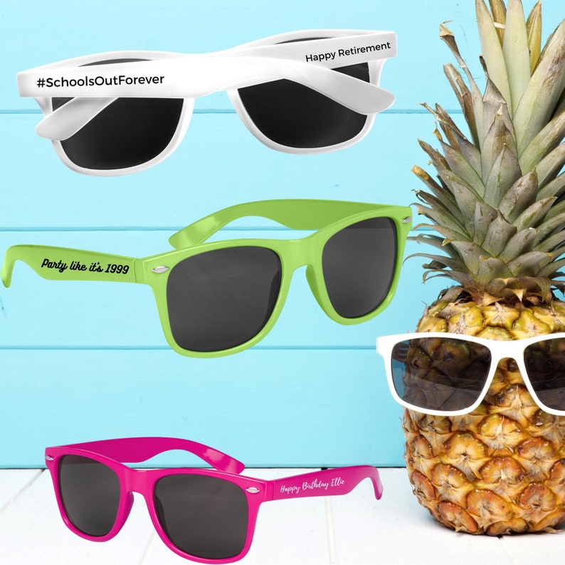 Personalized Malibu Style Birthday Party Sunglasses Bulk Etsy