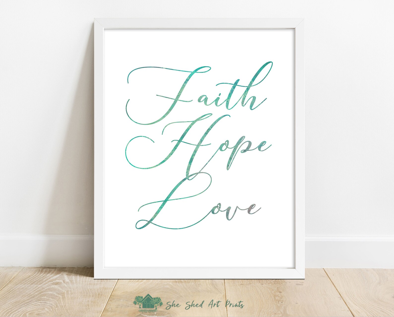 Faith Hope Love Printable Wall Art Farmhouse Art Shabby Etsy