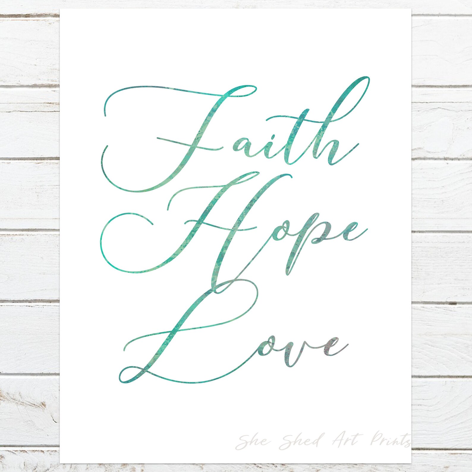 Faith Hope Love Printable Wall Art Farmhouse Art Shabby Etsy