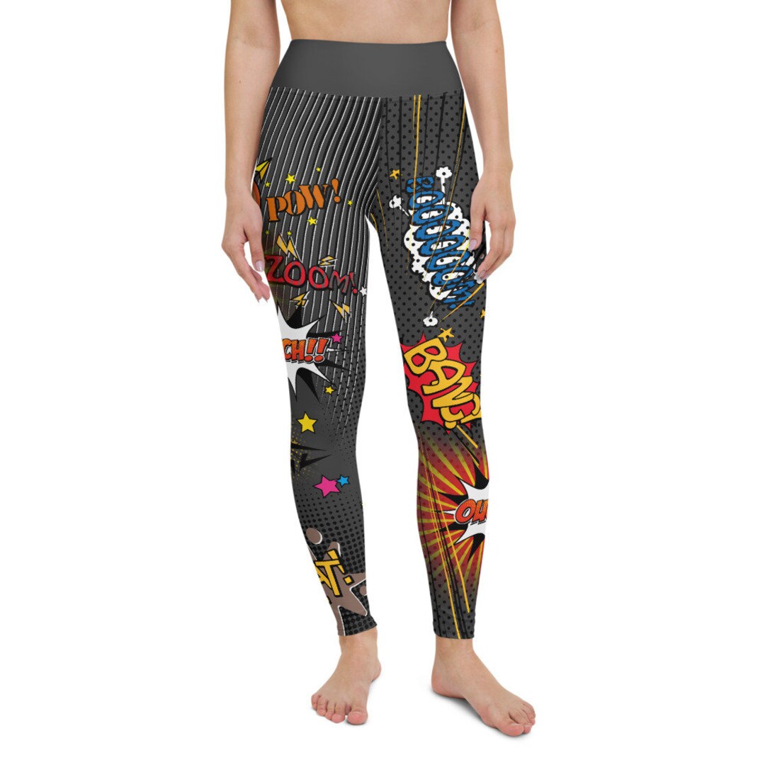 Boom Splat Comic Book Print Girl Power Workout Fitness Athleisure Geek