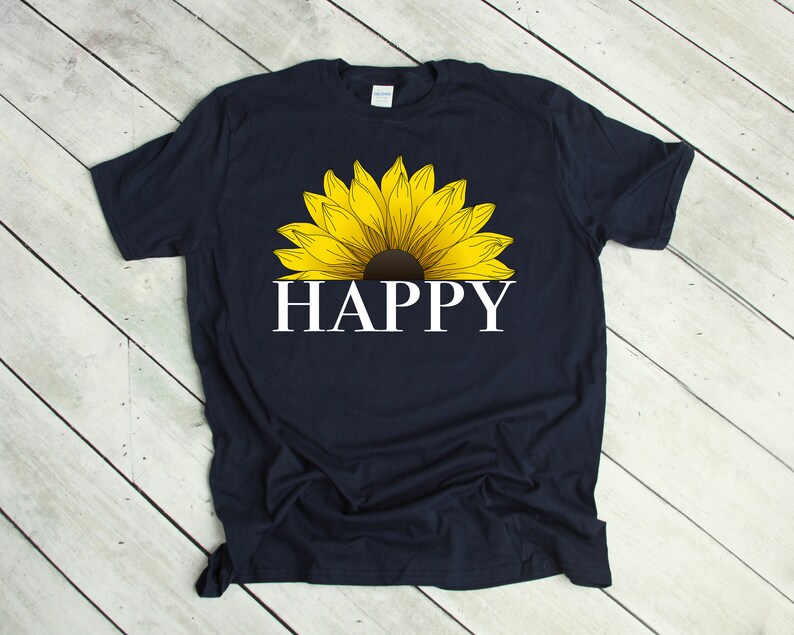 Happy Sunflower Shirt / Sunflower T / Sunflower Top / Cute Etsy
