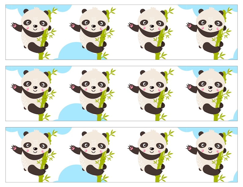 Panda Bulletin Board Border 4 Printable Designs Etsy
